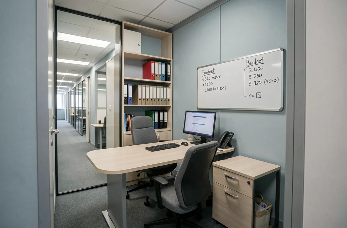 Bureau privatif dans un centre d'affaires avec cloison vitrée, représentant une option de location de bureau à Villeneuve-d'Ascq