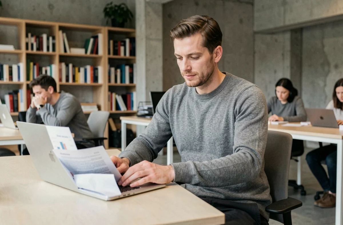 Freelance consultant en portage salarial travaillant dans un espace de coworking à Nantes
