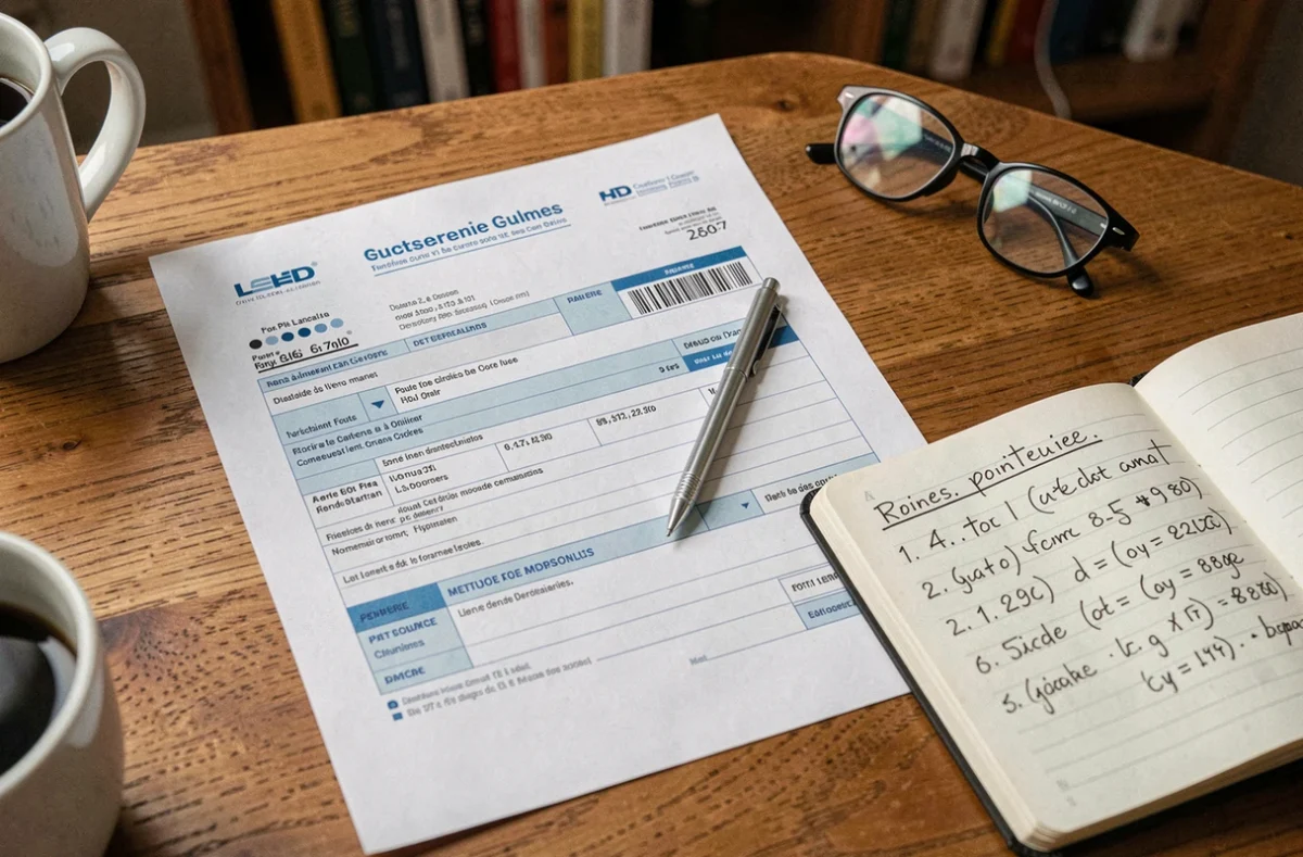 Gros plan d'un bulletin de salaire convention 51 avec calcul de la valeur du point