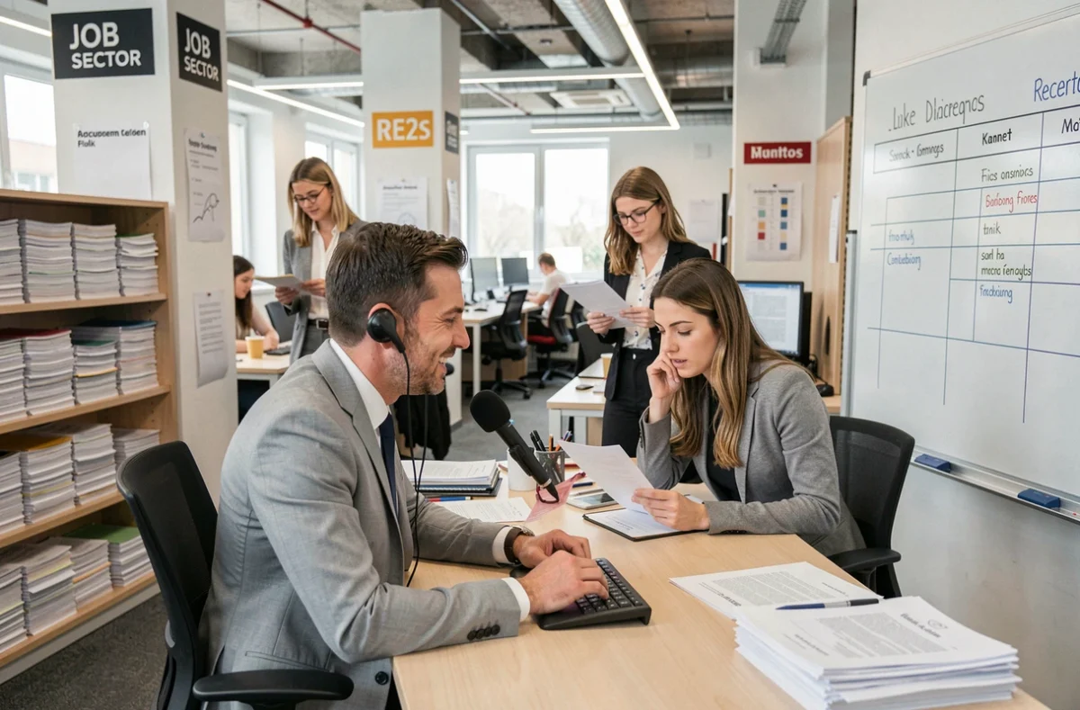 Équipe Harry Hope Rennes en pleine activité de recrutement multi-sectoriel à volume élevé dans un open space