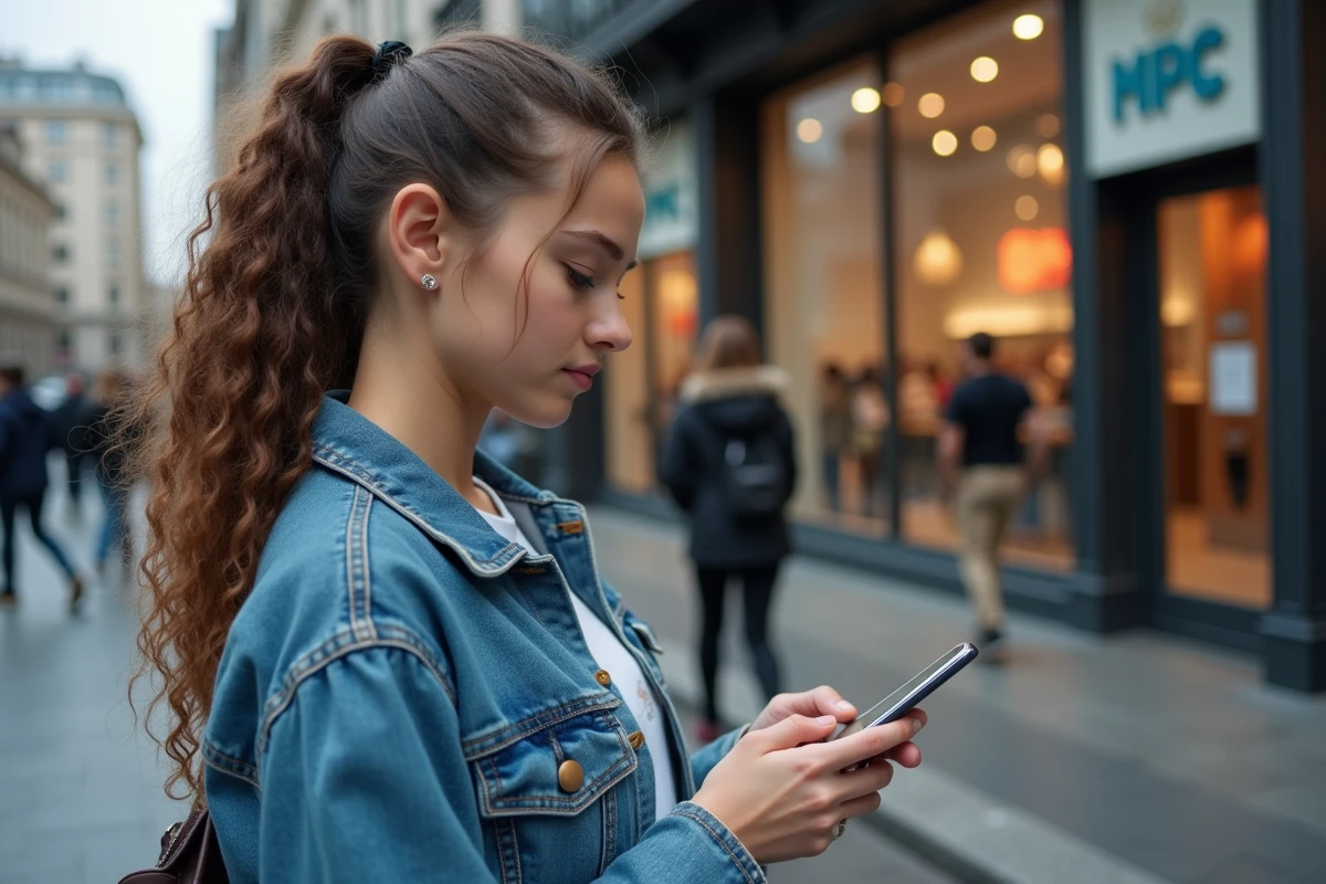 Jeune femme dehors pr&egrave;s d