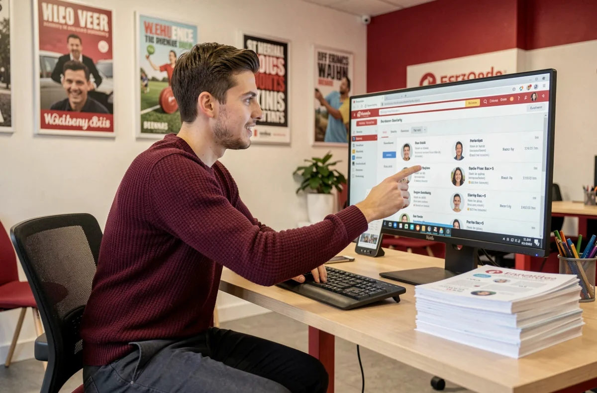 Consultant Lynx RH Rennes dans un espace de recrutement en franchise, spécialisé dans les profils bac+2 à bac+5