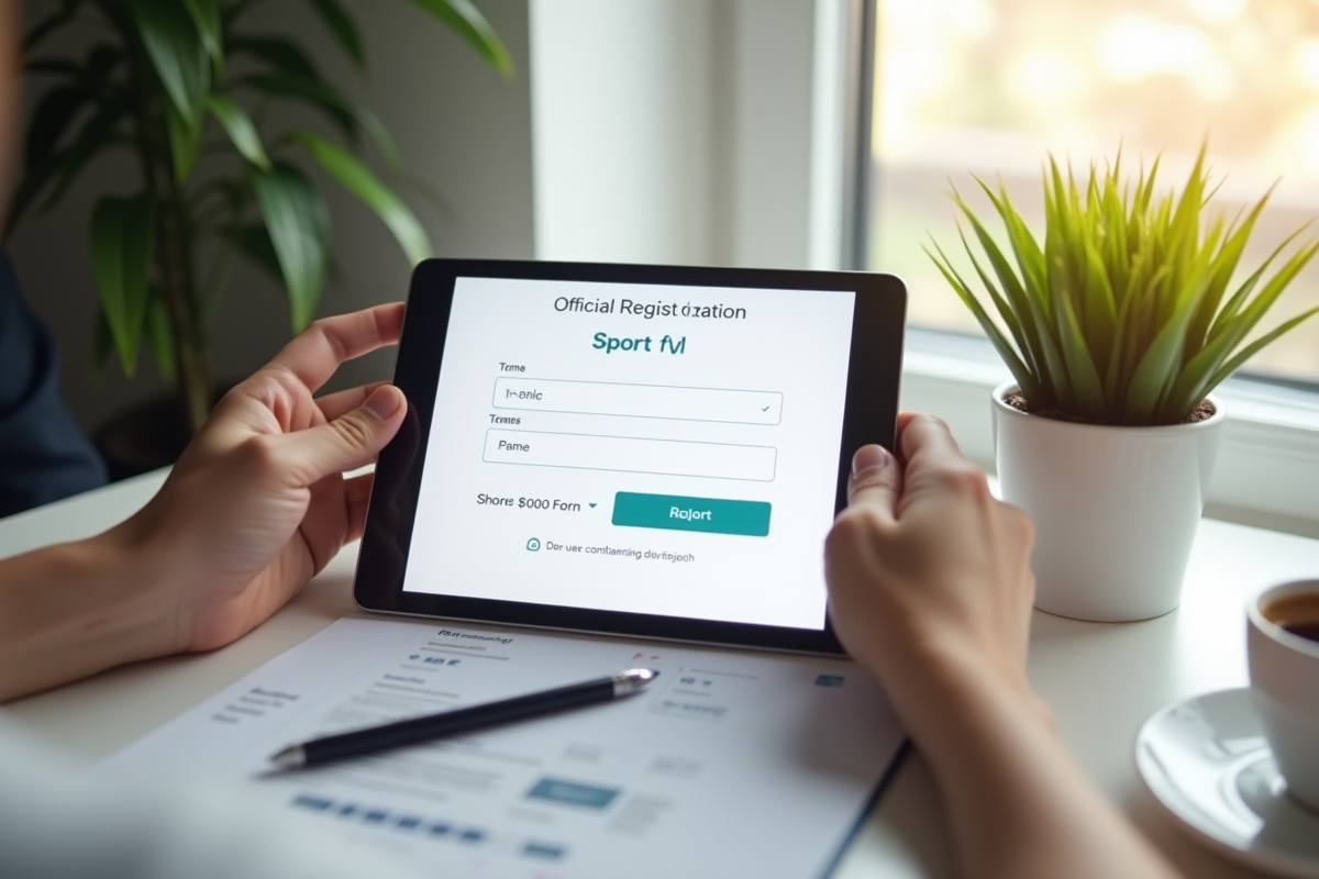 Tablette affichant un formulaire d